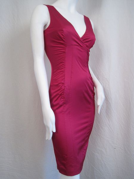 425 Flavio Castellani Dress Fucsia Classic Sheath 38 4 XS #0007VB 