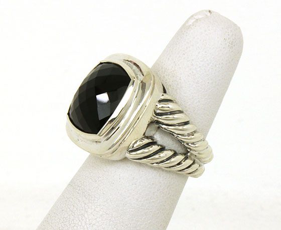   YURMAN STERLING SILVER & 10 CT SMOKY TOPAZ LADIES BAND RING  