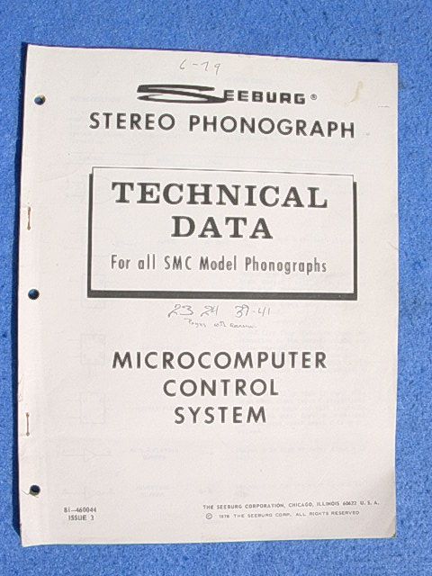 453) Seeburg SMC 1 2 3 MicroComputer Control System  