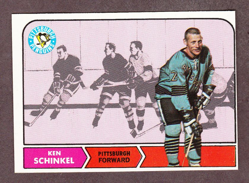 1968 69 TOPPS HOCKEY #106 KEN SCHINKEL PENGUINS NM MT  