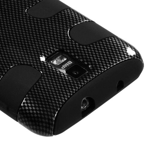 Samsung Skyrocket i727 AT&T Hard Case Silicone Hybrid Fishbone Carbon 