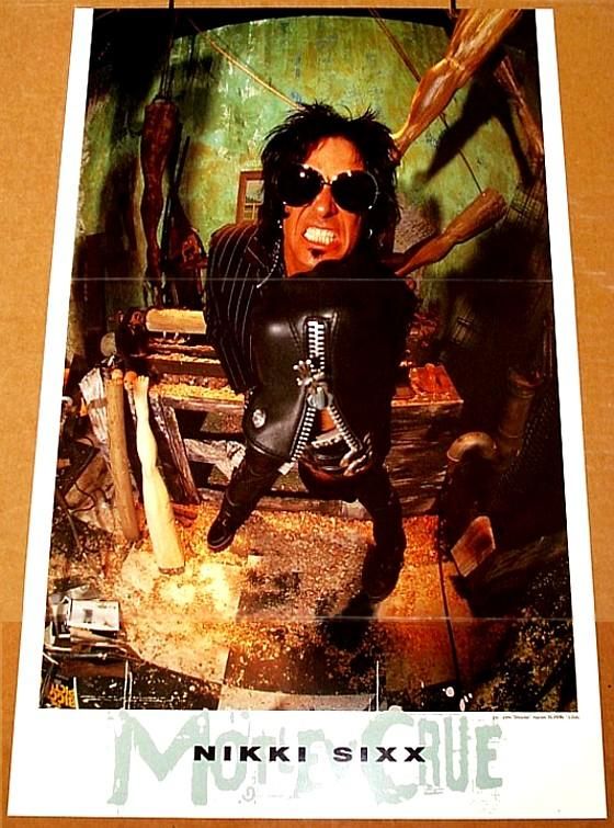 MOTLEY CRUE NIKKI SIXX LEATHER FIST TRIBUTE POSTER  