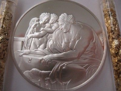 OZ 925 SILVER COIN CUMAEAN SIBYL MICHELANGELO +GOLD  