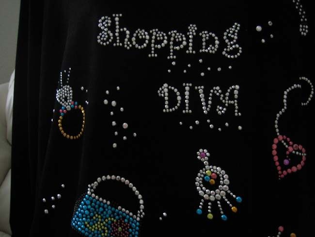 SHOPPING DIVA~Jewelry,Shoes~Rhinestone Iron On Transfer  