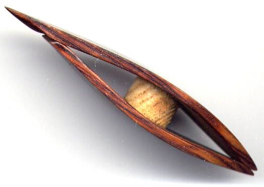 Lovely Handmade Cocobolo Wood 3 1/4 inch Wooden Tatting Shuttle w 