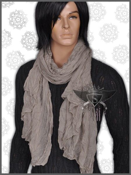 MS Multi colored Crumple Rock Men Unisex Long Shawl Scarf Wrap New 