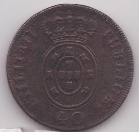 This is a Portugal 40 reis type of 1827 1828 in FINE condition 