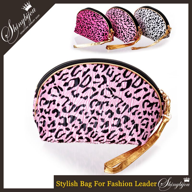 Leopard Cosmetics Makeup bag pouch handbag make up case  