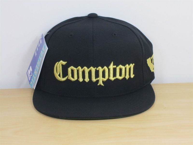 Starter x Gold Wheels Snapback Compton Black Gold Hat Cap  