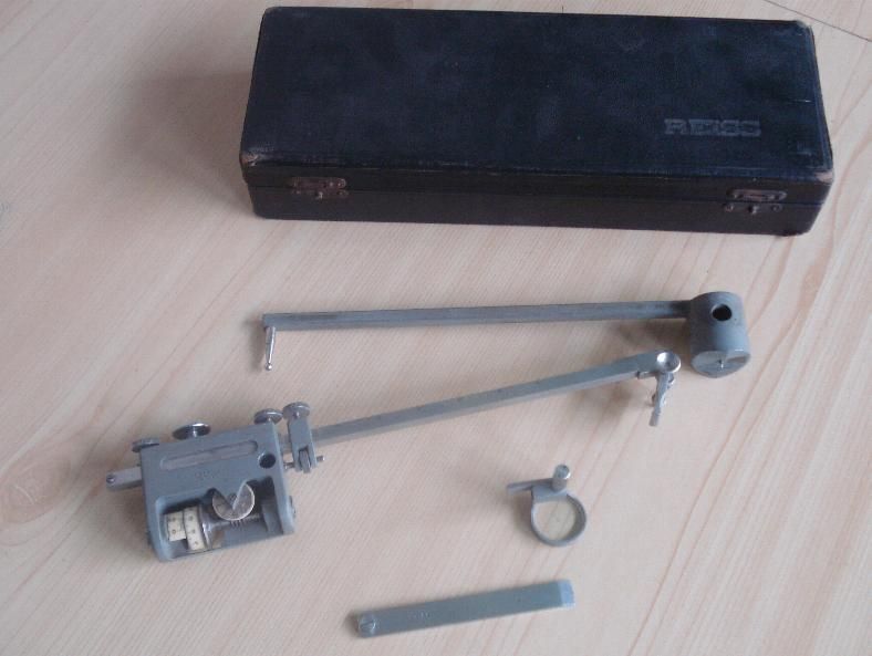 ANTIQUE CASED DRAFTING PLANIMETER TOOL SET REISS  