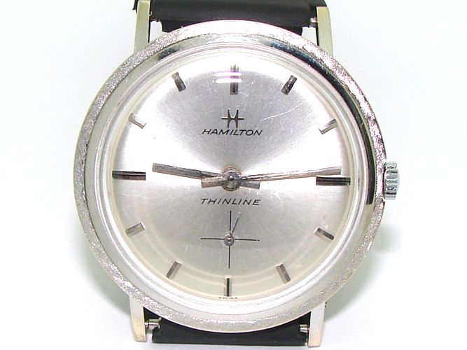 Mens Solid 14kt White Gold Hamilton Manual ThinLine Watch 17Jewel 687 