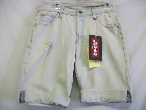 New Juniors LEVIS Destructed Cuffed Jean Shorts 9 NWT  