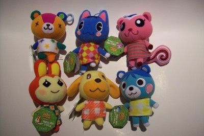 Tomy ANIMAL CROSSING Plush Keychan SET OF 6 {no sound}  