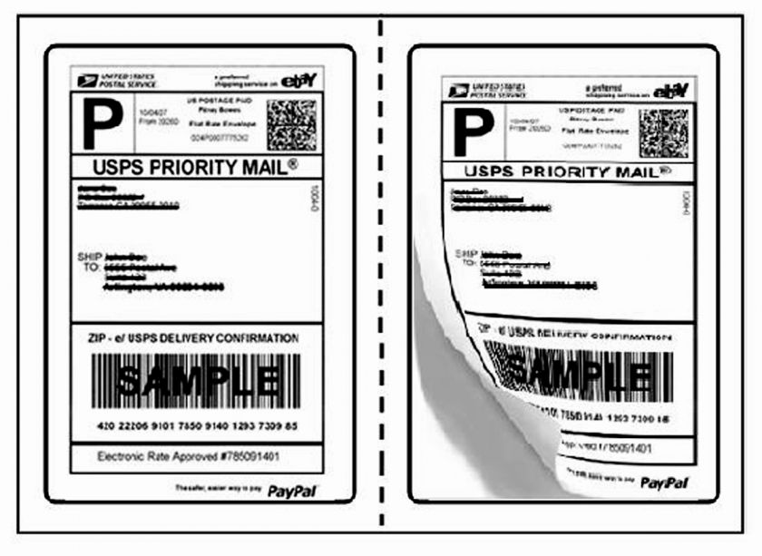 500 Quality Perforated Round Corner Shipping Labels 2/Sheet For USPS 