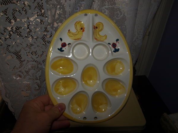 vintage japan davar originals easter devilded egg plate  