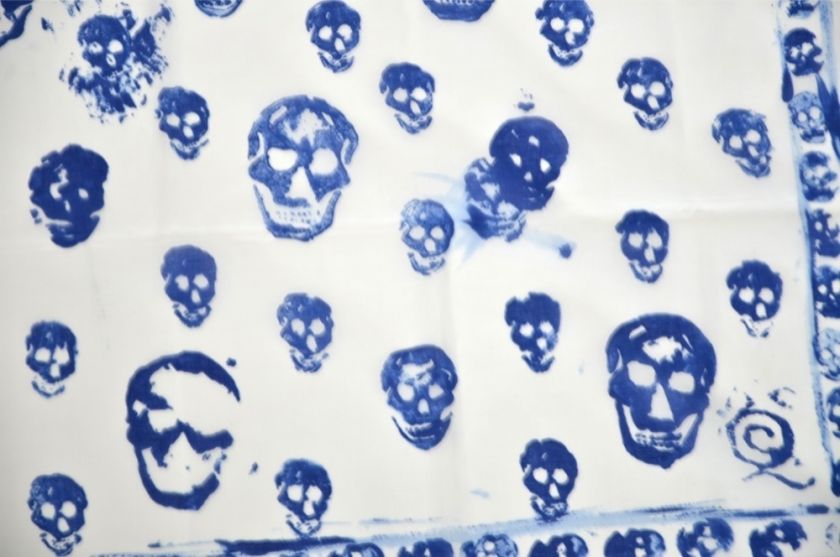 ALEXANDER McQUEEN POTATO STAMP SKULL SCARF RARE SOLD   