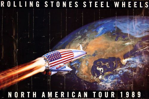 ROLLING STONES 1989 U.S. TOUR RARE STORE POSTER  