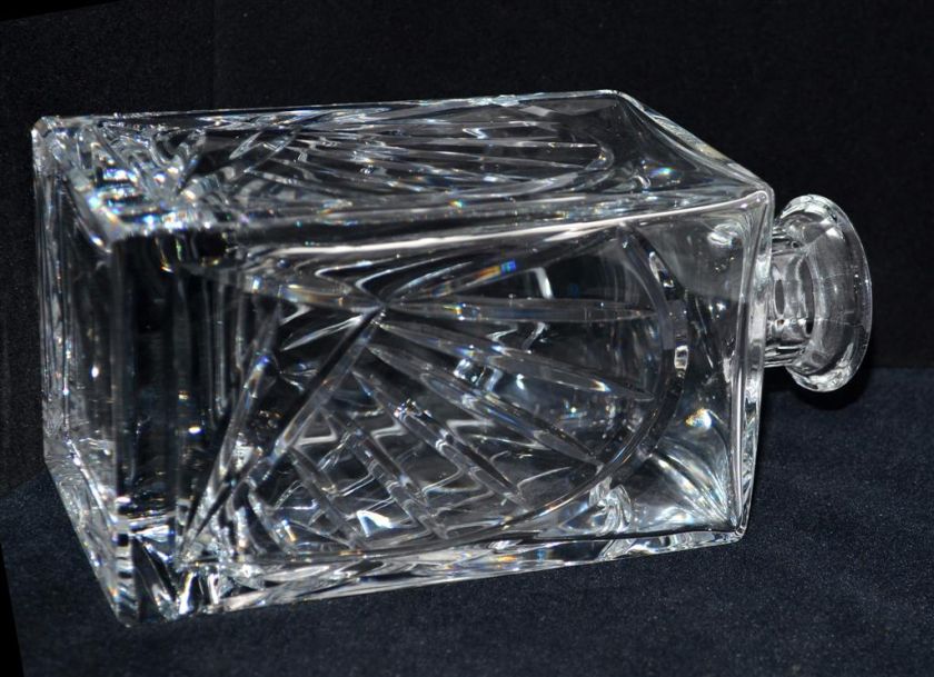 Rogaska Lead Cut Crystal Square Decanter Handmade Yugoslavia Solid 