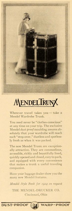 1930's Mendel Drucker Mendel Trunx Steamer Wardrobe Trunk