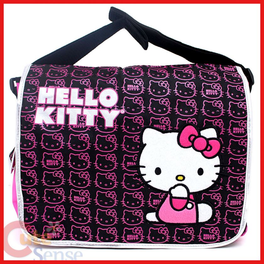 Sanrio Hello Kitty School Messenger Bag  Mini Faces / Pink Black 