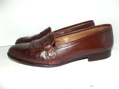 JOHNSTON & MURPHY 10 M MONKSTRAP KILTIE LOAFERS ITALY  