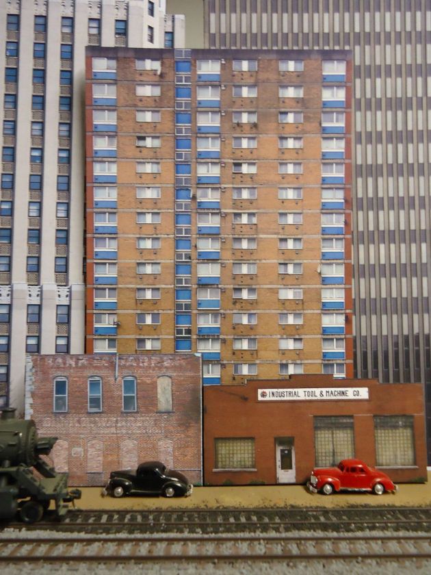 HO scale Large apartment building background flat HO scale FREE 