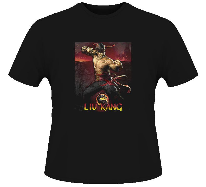 Liu Kang Mortal Kombat 9 Video Game T Shirt Black  