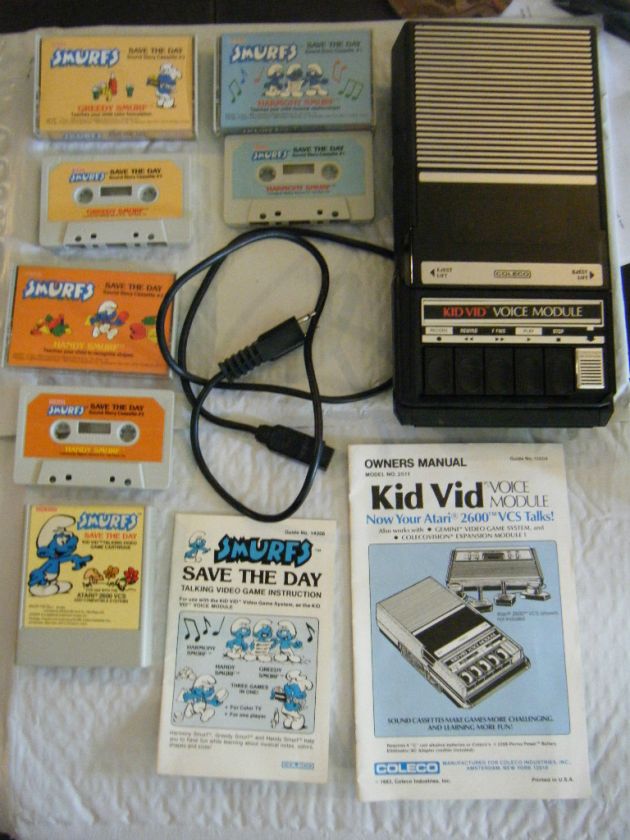 Smurf Saves The Day Cartridge/3 Cassettes with KidVid Voice Module 