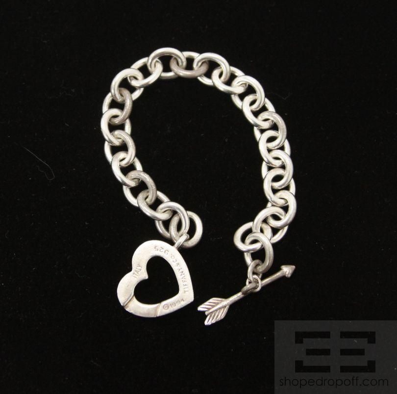 Tiffany & Co. Sterling Silver Heart And Arrow Toggle Chain Bracelet 