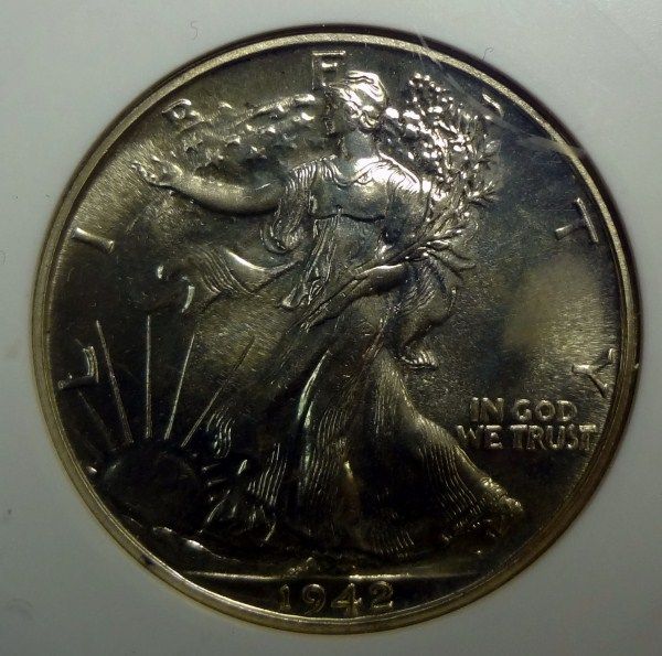 1942 WALKING LIBERTY HALF DOLLAR ANACS PROOF 66 SUPER  