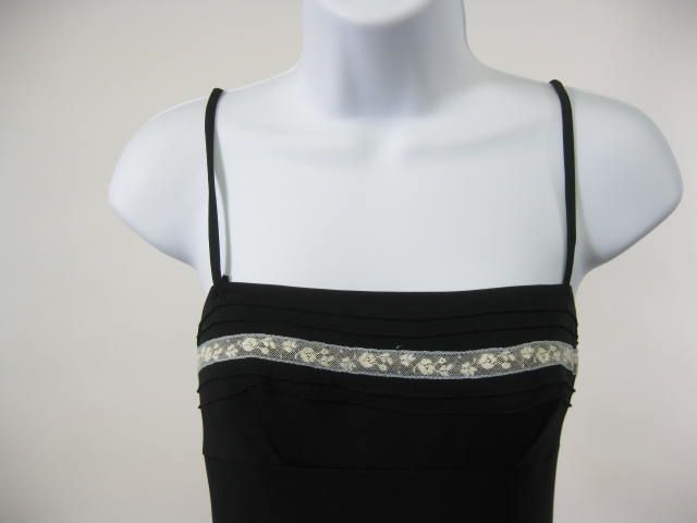 MOSCHINO Classic Black Knit Lace Tank Slip Dress 34/M  