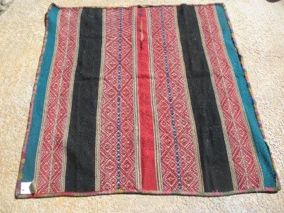 Antique Peruvian Alpaca woven blanket 46x41 1/2 ca.1930  