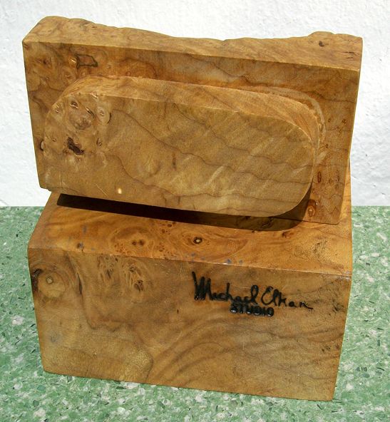 VINTAGE SIGNED MICHAEL ELKAN STUDIO BURL WOOD BOX  