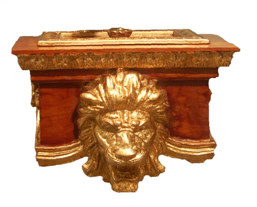 Lion Toilet Paper Holder Gold Oak  