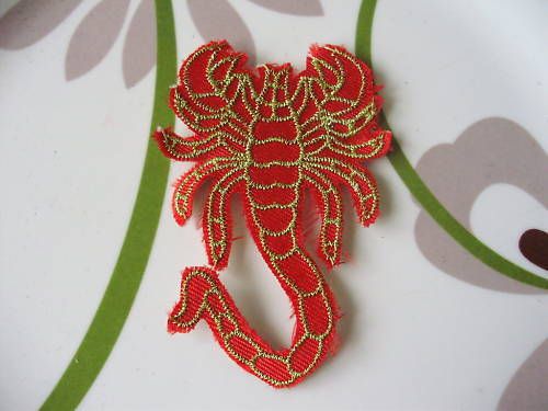 Iron on patch Scorpion Hat Bag Jacket Jean 10pcs Red  