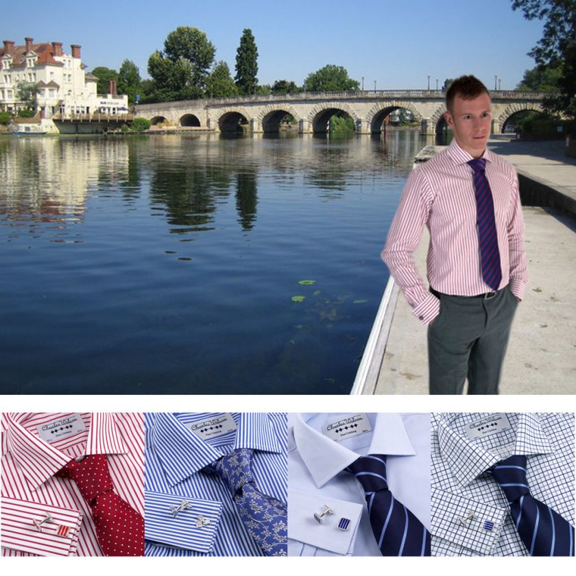 CHARLES WILSON MENS SHIRT IN 4 COLOURS DOUBLE CUFF NEW LLP2  