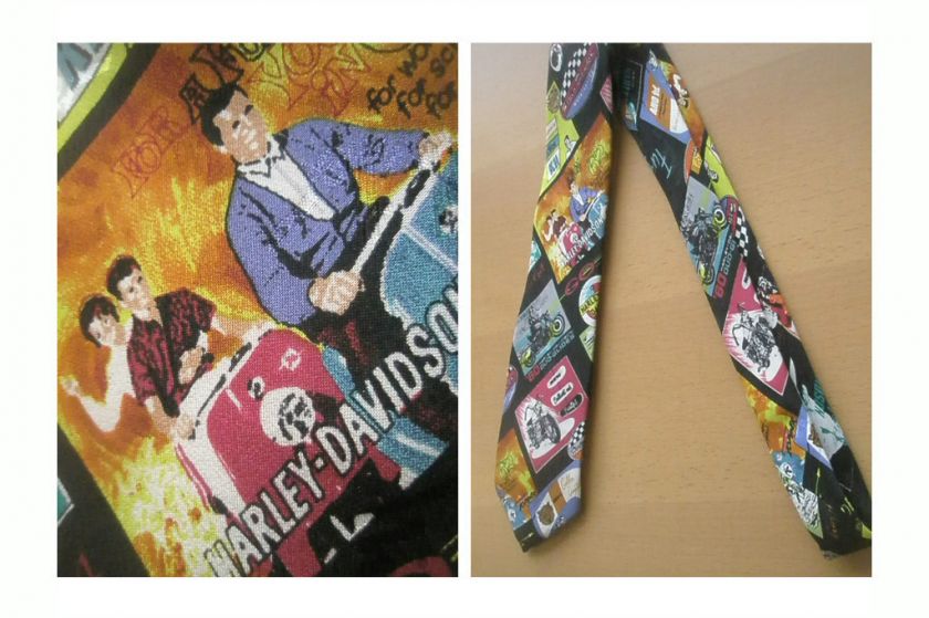 HARLEY DAVIDSON MOTORCYCLES SILK FABRIC NECKTIE TIE  