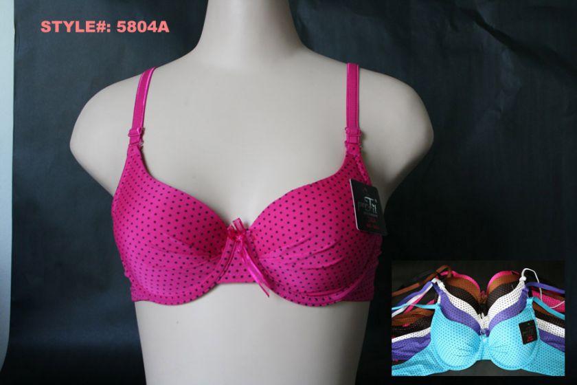 Lot 6 Polka Dot Cute Full Cup 32A, 34A, 36A, 30A Bra  