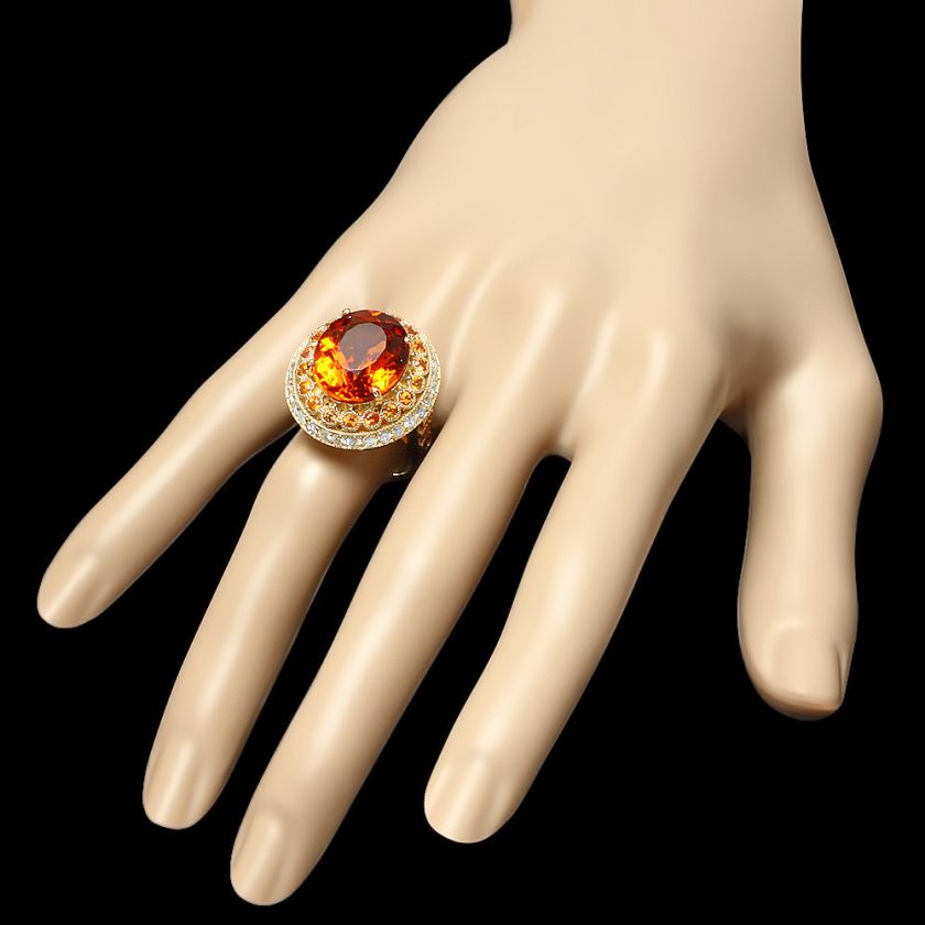 8700 CERTIFIED JAQU DE LILI 14K YELLOW GOLD 9.50CT CITRINE 1.00CT 