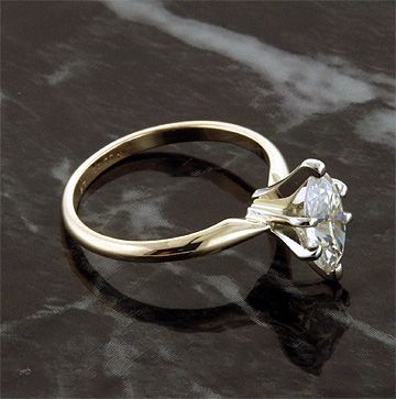 75 CT 14KTT MOISSANITE MARQUISE SOLITAIRE RING  