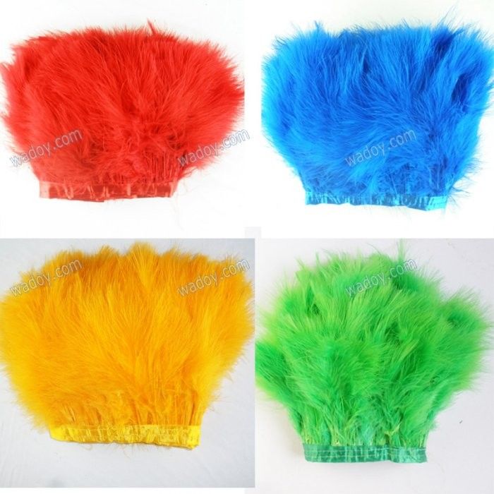 Turkey Marabou Feather Trim Fringe Per Yard Height 10 Assorted 10 