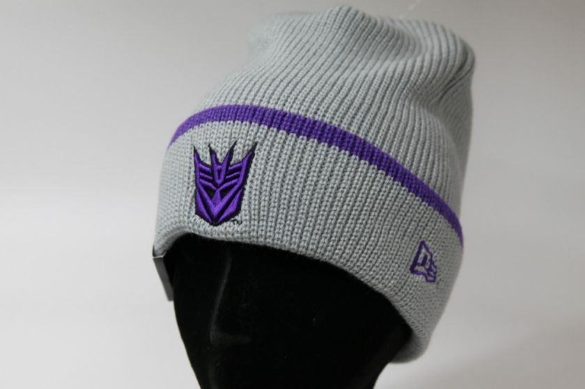   Decepticons Pop Cuff Knit 3 Grey Purple Official New Era Skully NEW