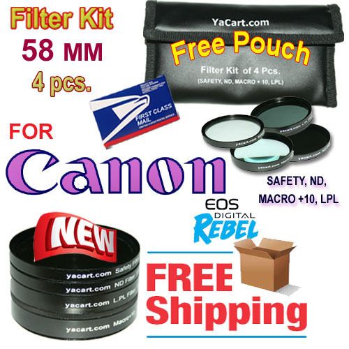 UV ND LPL MACRO FILTER KIT CAMERA CANON EOS REBEL 1000D  