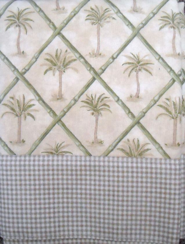 Waverly Fabric Palm Tree TANGIER CANVAS BANDED VALANCE _ NIP  