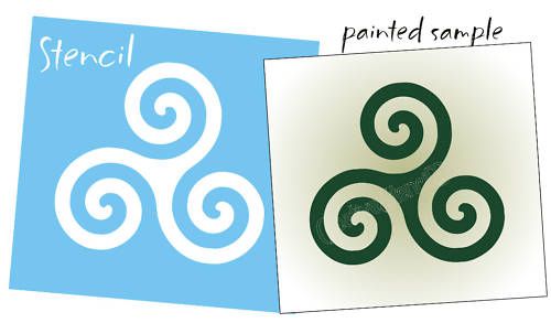 STENCIL Triskele Triple Spiral Wall Art Celtic Symbols  