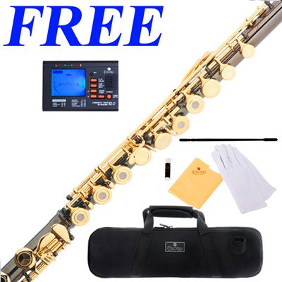 Cecilio FE 380BNG Black/Gold Open Hole C FLUTE w/B Foot  