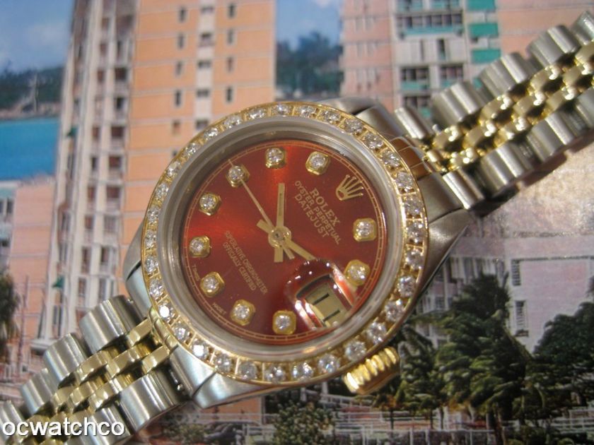 Ladies TwoTone Rolex Datejust Diamond Dial & Bezel. 7 Day Money Back 