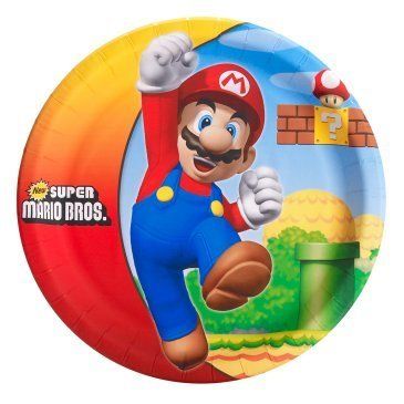   SUPER MARIO BROTHERS LARGE PLATES ~ Nintendo Birthday PARTY Supplies