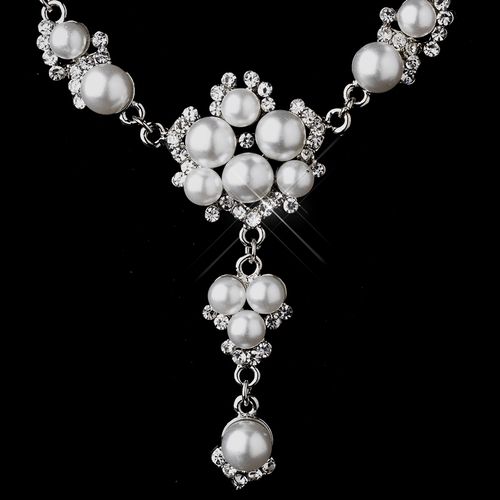 Bridal Wedding Jewelry Set Rhinestone Pearl Chic Y Drop  