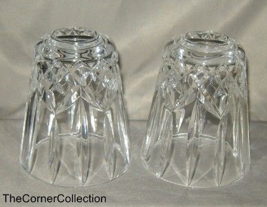 PRESSED GLASS LARGE CANDLE VOTIVE HOLDER CUPS SET OF 2  